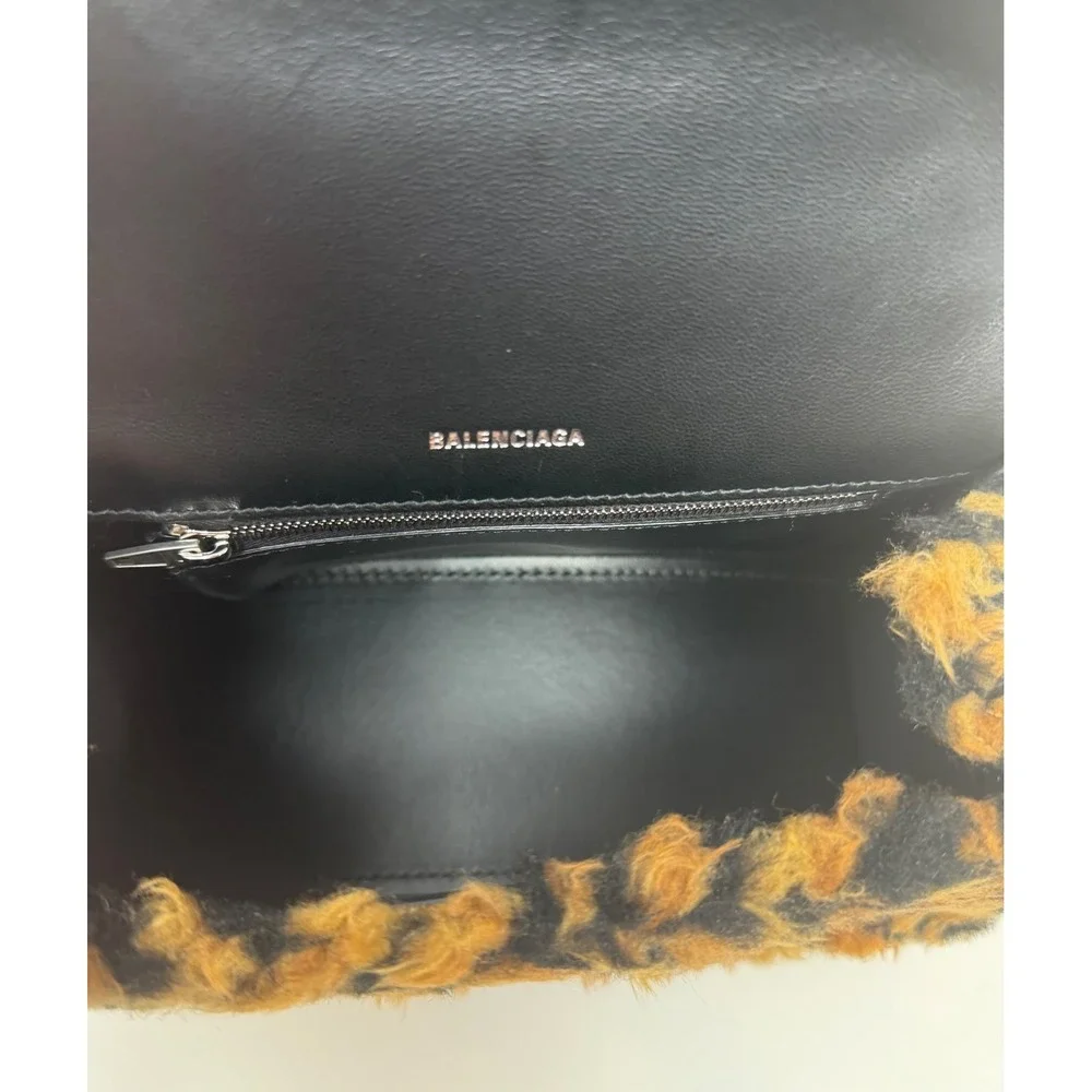 Balenciaga Hourglass Leopard Print Small Handbag